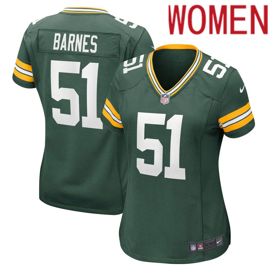 Women Green Bay Packers 51 Krys Barnes Nike Green Nike Game Player NFL Jersey